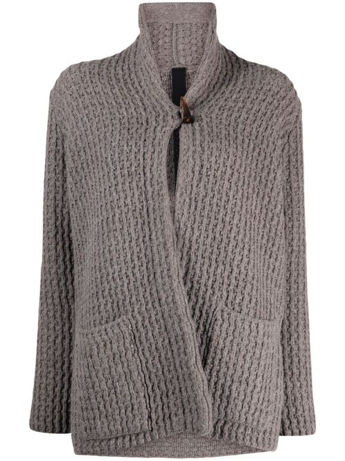Chunky-knit virgin wool cardigan - Grey