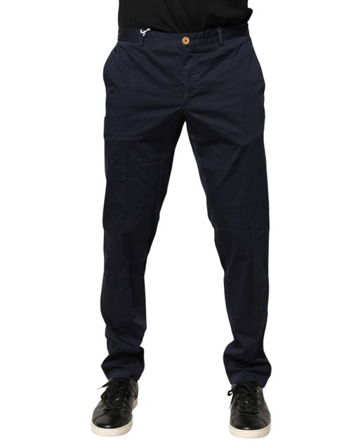 Domenico Tagliente Navy Blue Skinny Chino Mid Waist Men Men's Pants Pre-Owned
