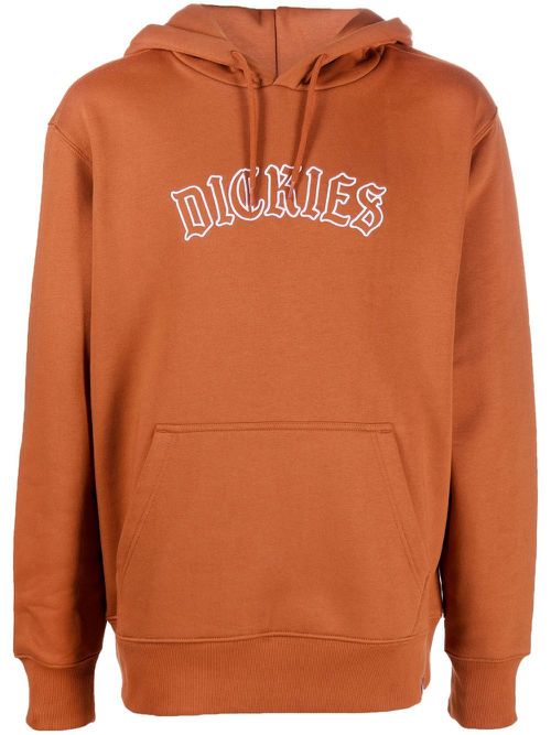 Logo-print pullover hoodie - Orange