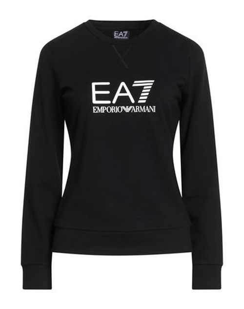 Woman Sweatshirt Black Size M Cotton, Elastane