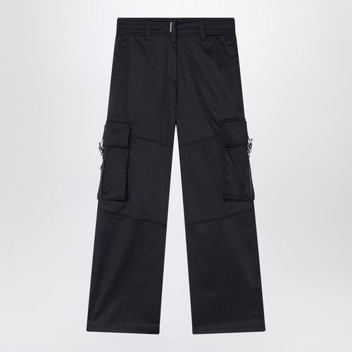 Black cargo pants in cotton blend