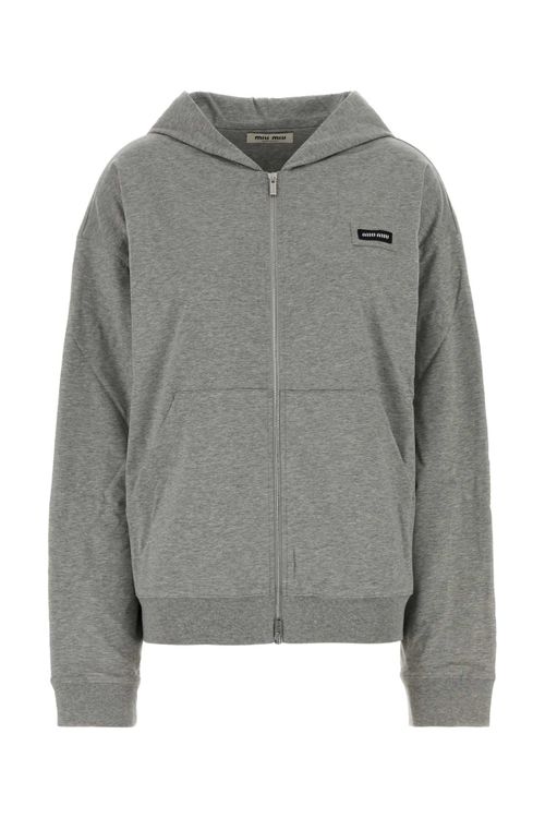 Logo-Patch Cotton Sweatshirt — Gray