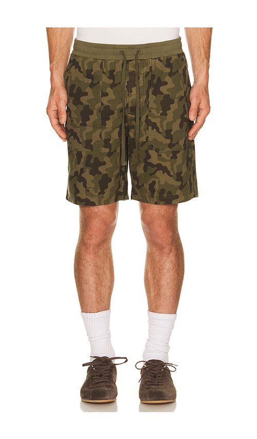 Barefoot Dreams Cotton Canvas Twill Utility Short in Green. L. Also in S, M, XL/1X