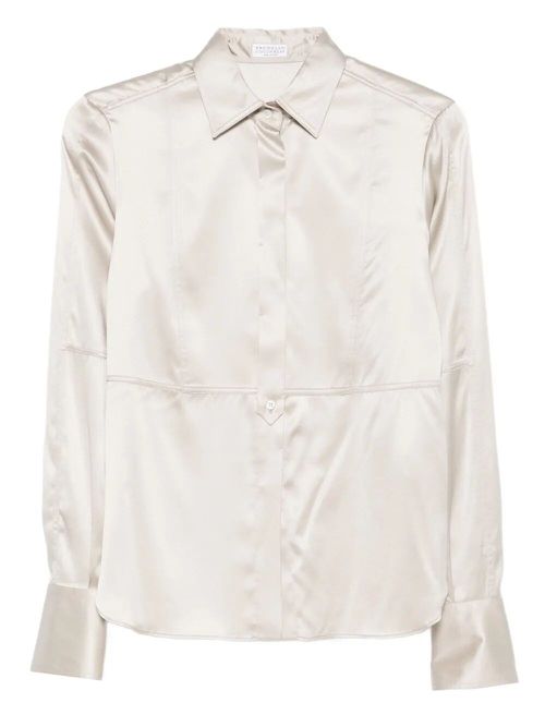 Satin Shirt With Monili