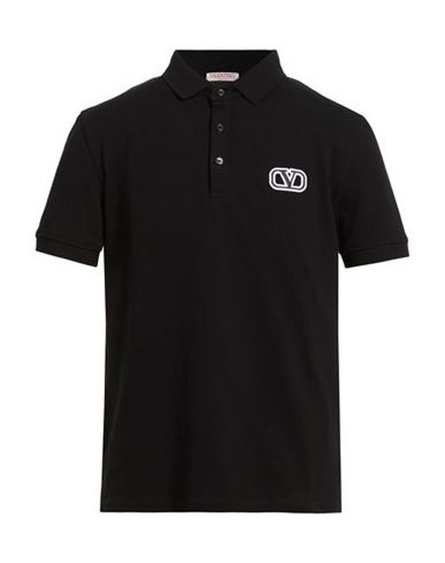 Man Polo shirt Black Size L Cotton, Polyester