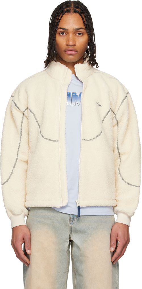 Off-White Polar Fleece Sherpa Zip Jacket