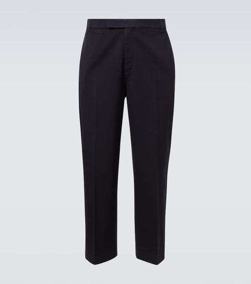 Cotton twill straight pants