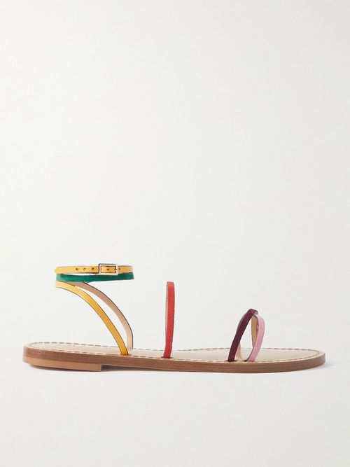 The Constantia Leather-trimmed Suede Sandals