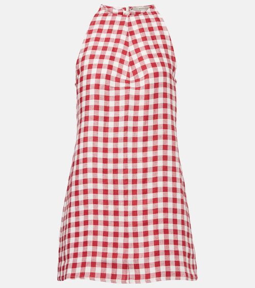 Antiqua gingham linen minidress