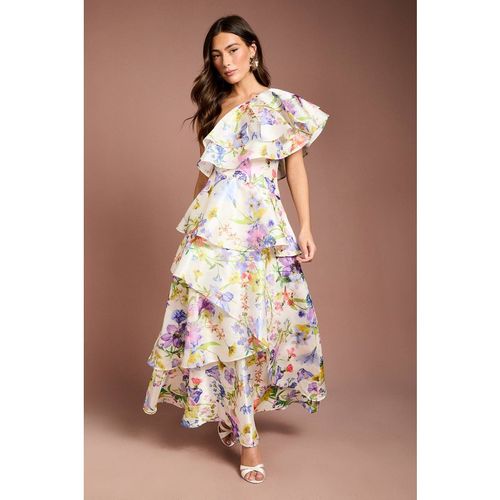 Coast Women's Glossy Printed Frill One Shoulder Maxi Dre