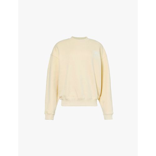 Womens Butter Yellow Logo-print Relaxed-fit Organic-cotton Sweatshirt 