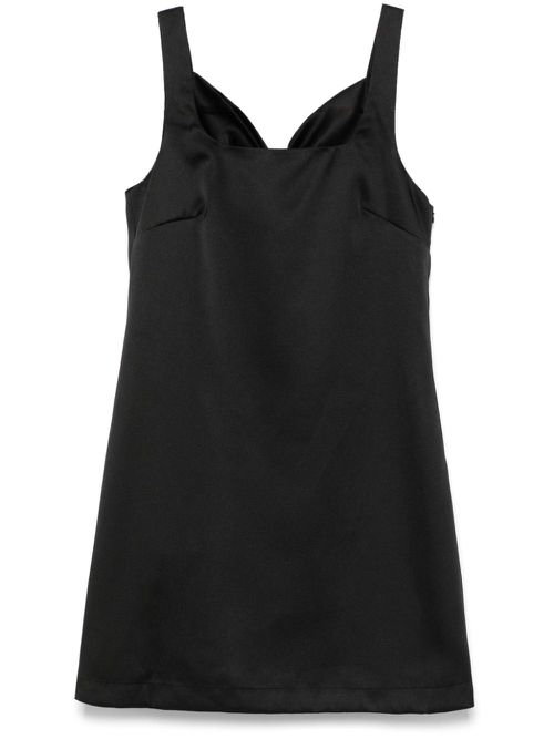 Satin shift mini dress - Black