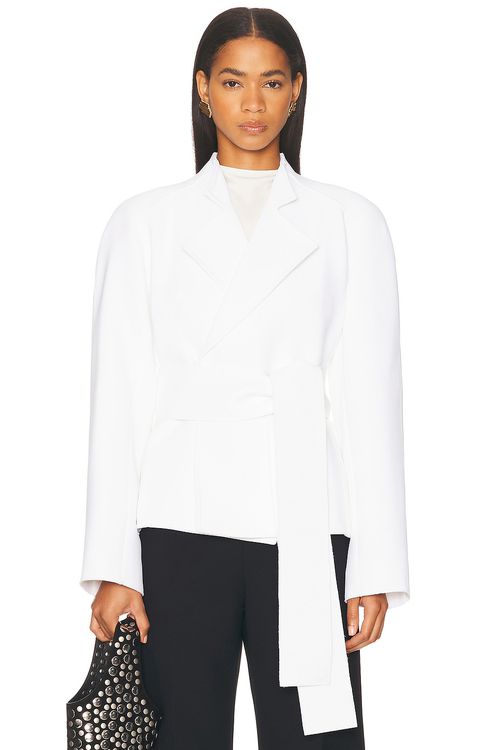 KHAITE Edith Jacket in Chalk - White.  L also in