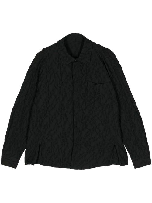 Matelassé cotton-blend shirt - Black