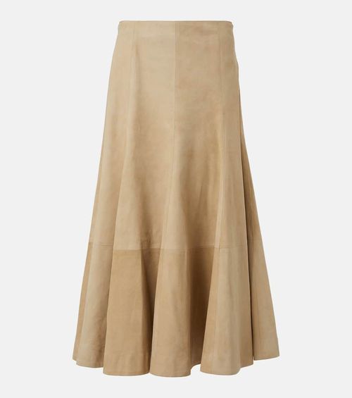 Lenno suede midi skirt