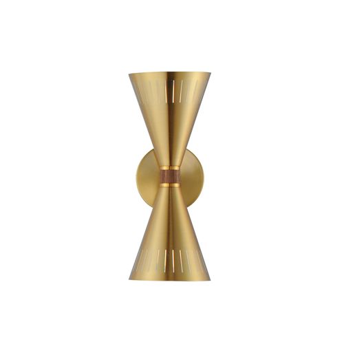 Natural Aged Brass Two Light Wall Sconce from the Helsinki Collection