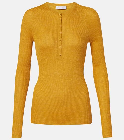 Anges cashmere, silk, and hemp Henley shirt