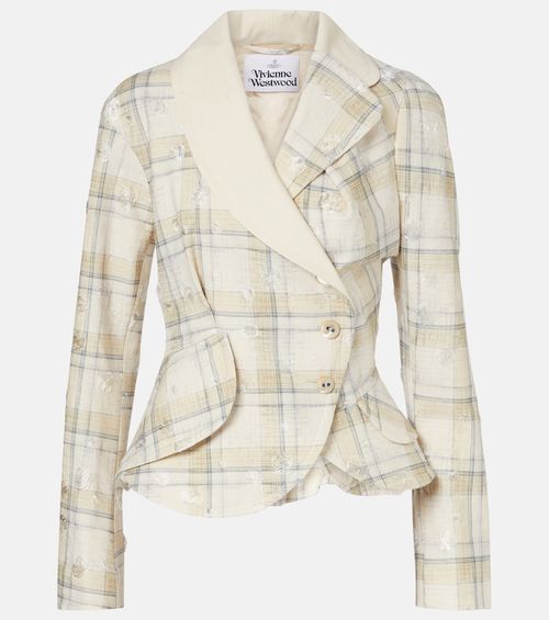 Stormy tartan cotton-blend jacket