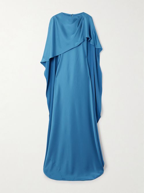 Izel Cape-effect Satin Gown