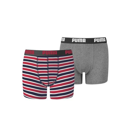 Puma Boys' Printed Stripe Basic Boxer 2 Pack, Size 8, Clothing