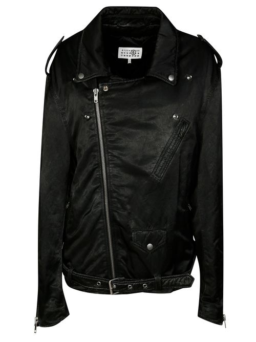Washed Cotton Biker Jacket
