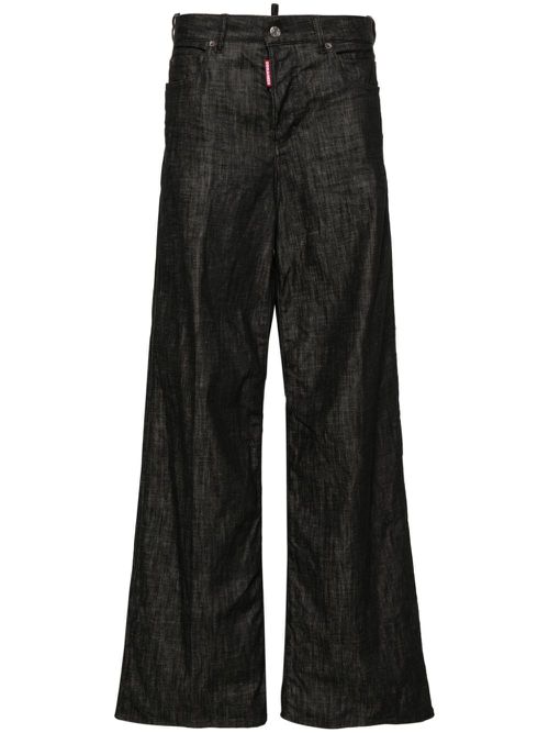 Traveller mid-rise wide-leg jeans - Black