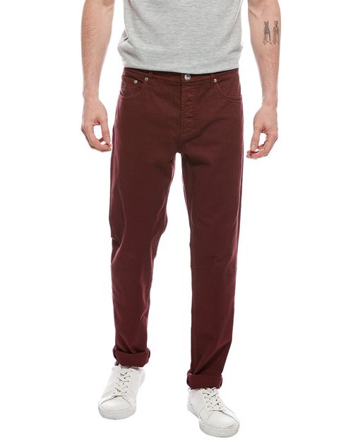 Dark Red Traditional Fit Jean