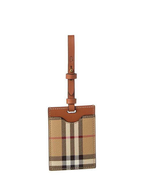 Vintage Check E-Canvas & Leather Luggage Tag