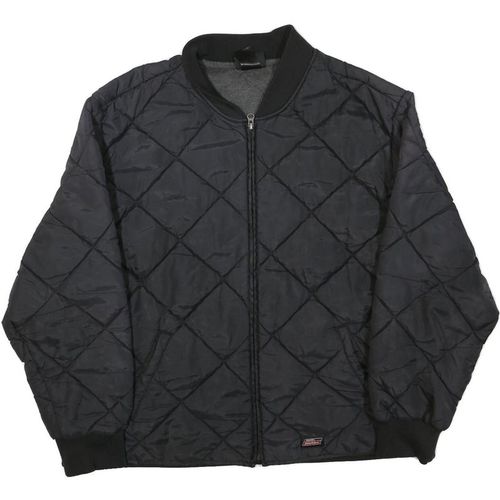 DICKIES Mens Black Quilted Zip Jacket XL Polyester Blend Workwear Bomber Style