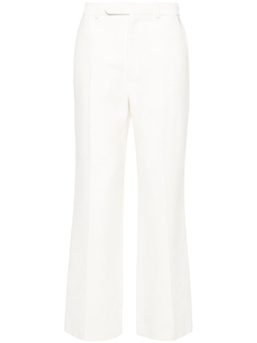 Straight-leg jacquard trousers - White
