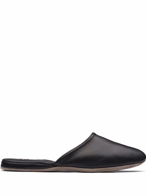 Arran 3 leather slippers - Black