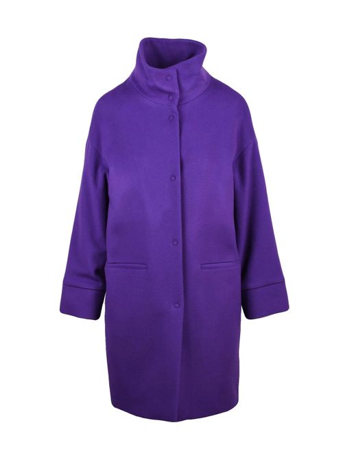 Purple Virgin Wool-Blend Coat