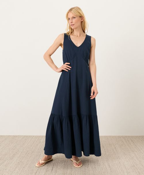 Women's Navy Coastal Double Gauze Beach To Brunch Maxi Dre
