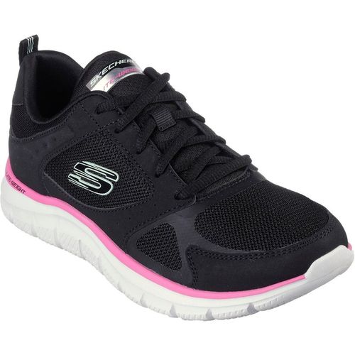 Skechers Womens Track Casual Low Top Trainers in Black/Pink
