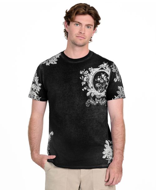 Men's Floral T-Shirt - Jet Black