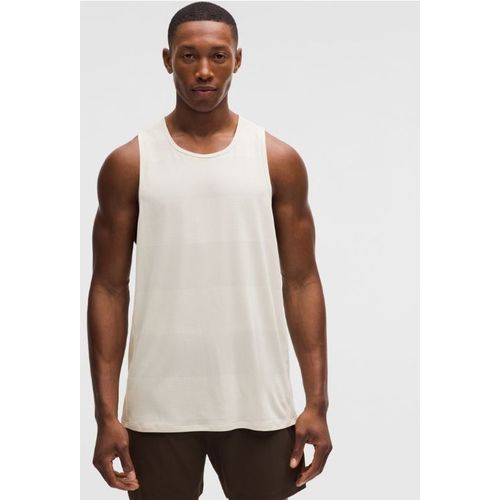 Lululemon – Men's Fast and Free Tank Top Perforated Stripe – Color White
