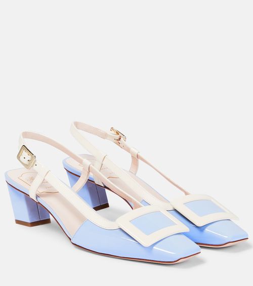 Belle Vivier patent leather slingback pumps