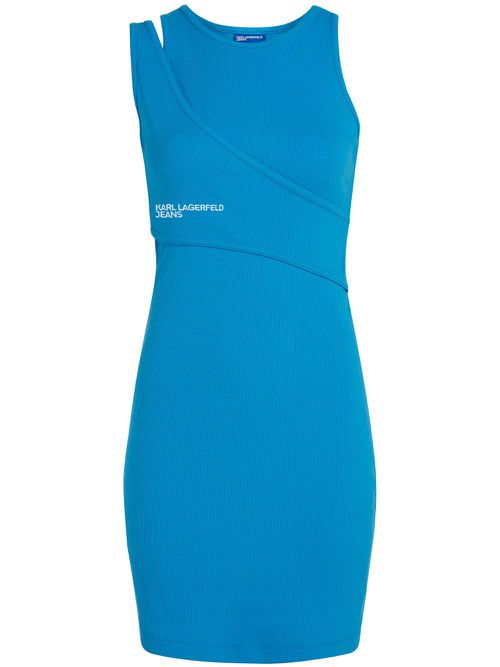 Ribbed mini dress - Blue