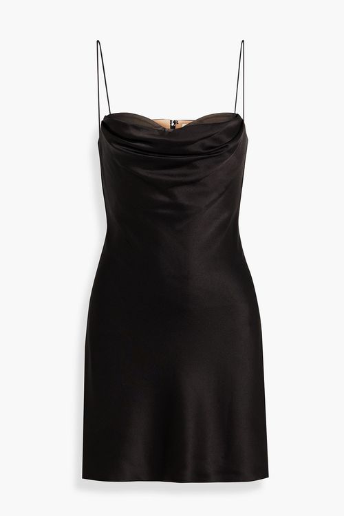 Alice Olivia - Sumiko draped tulle-paneled satin mini dress
