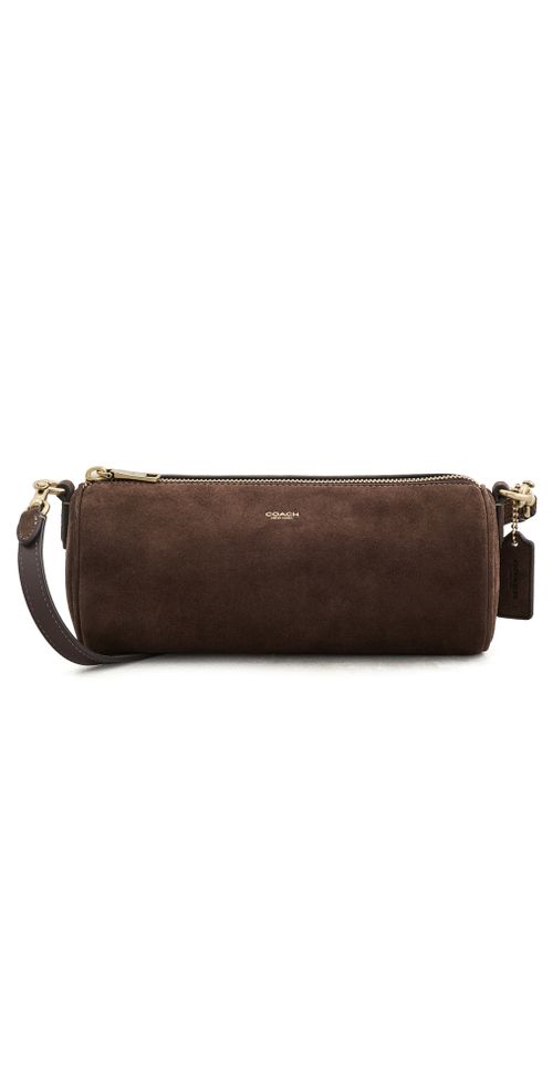 Suede Barrel Bag Dark Chocolate One Size