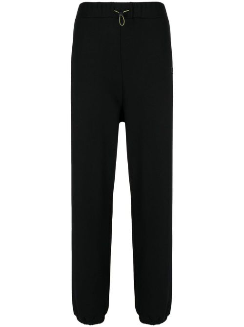 Logo-embroidered cotton track pants - Black
