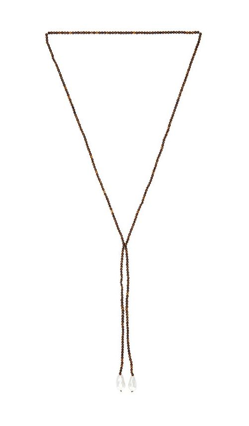 BaubleBar Semi Precious Pearl Wrap Necklace in Brown