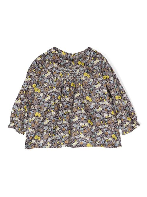 Julietti floral-print cotton blouse - Blue