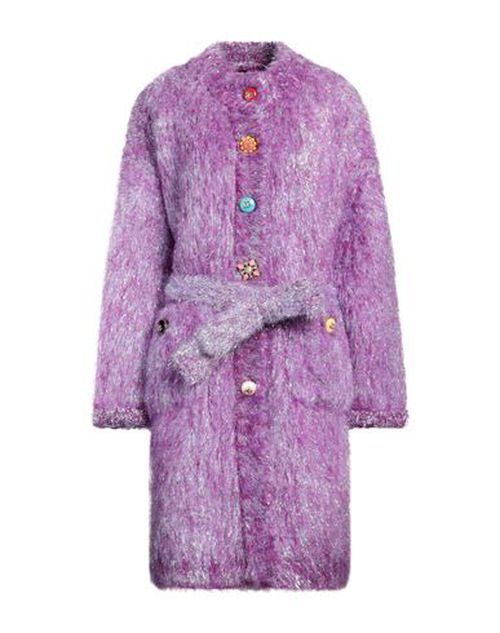 Woman Coat Mauve Size 2 Wool, Mohair wool, Metallic Polyester, Polyamide, Virgin Wool