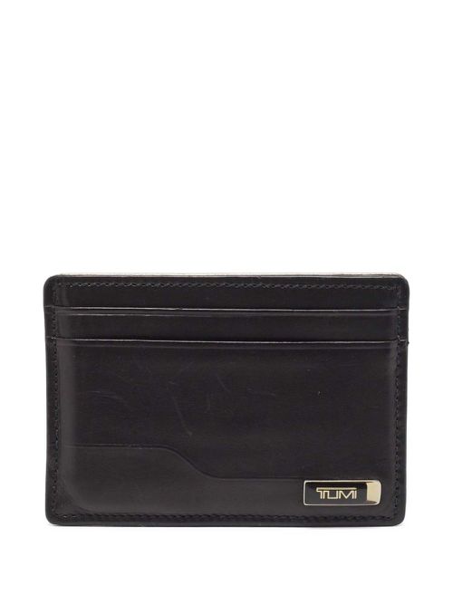 Pre-owned leather cardholder - Black