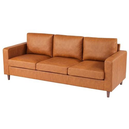 Garvee 85" Leather Couch for Living Room, Modern Sofa Couches with Padded backrest, Upholstered Sofa with Armrests and Comfy Cushions, - Orange PU