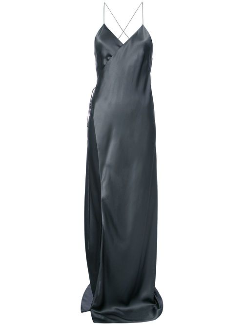Strappy wrap gown - Grey