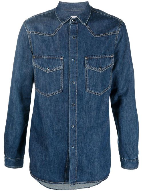 Long-sleeve denim shirt - Blue