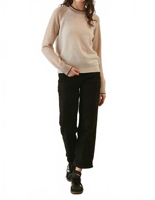 Proctor Cashmere Pullover Sweater In Coconut/oatmeal/espresso