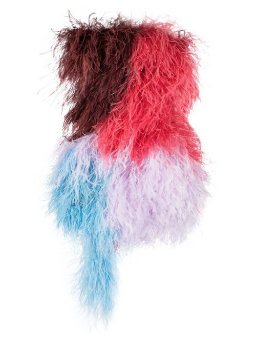 Keri feather-embellished minidress - Pink